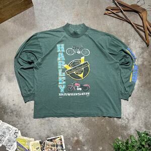 Vintage 90s Single Stitch Harley Davidson Long Sleeve Tee Mens XL Biker Shirt